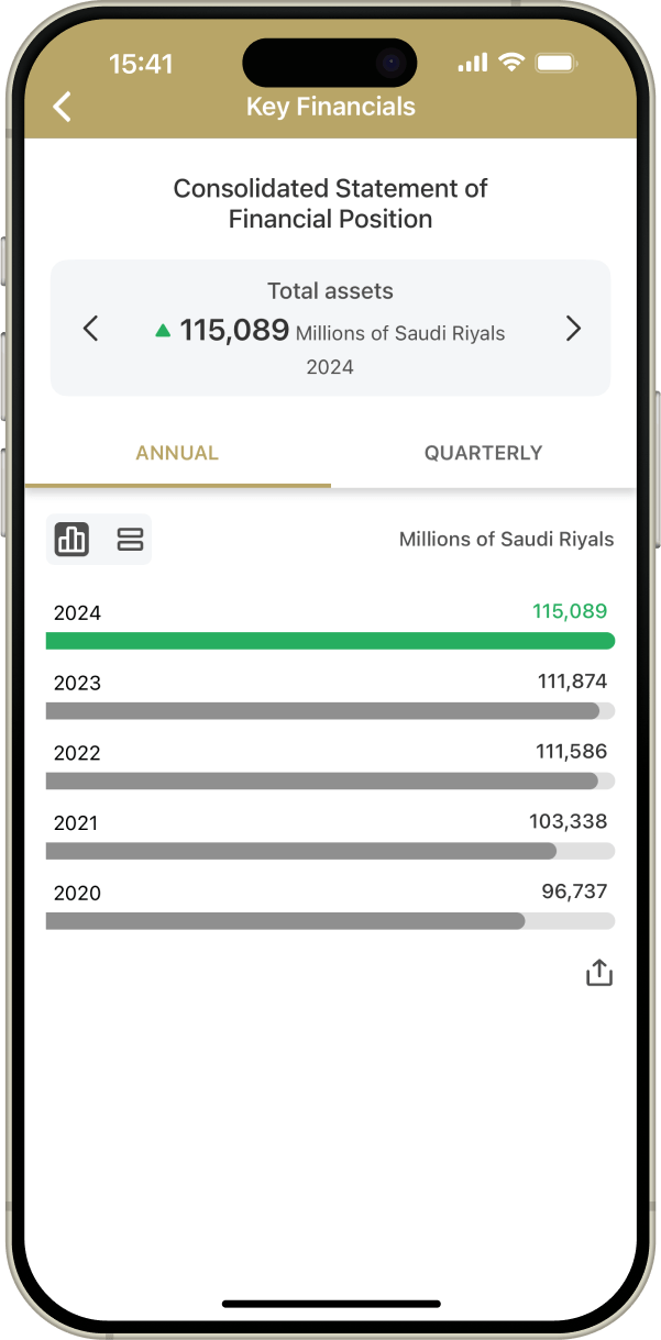 Key Financials screenshot.