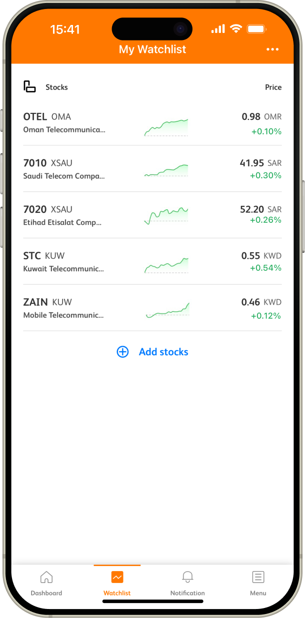 Watchlist screenshot.